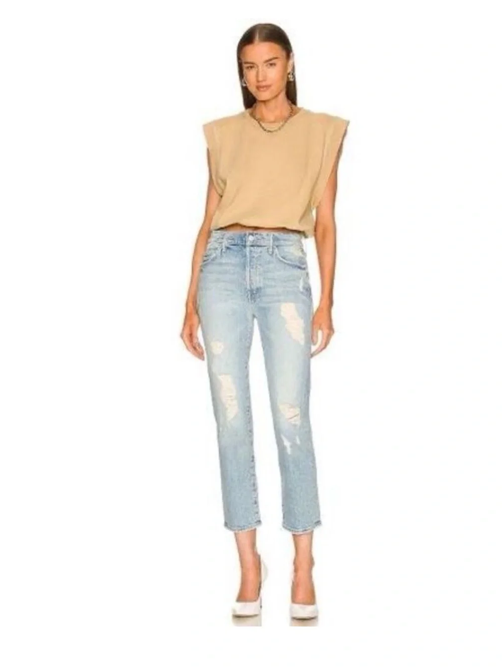 Mother Denim The Trickster Ankle Straight Leg Jean An Icy Confession Womens 27